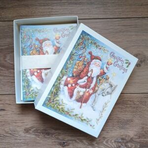 Vtg Y2K Main Street Press Santa Christmas Cards Sherri Buck Baldwin 19 Count